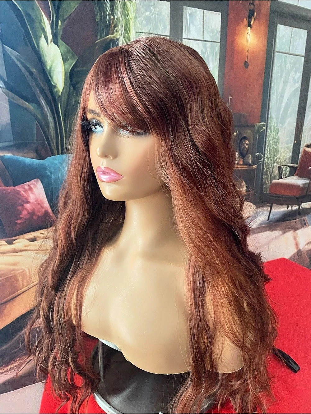 CLEARANCE Mixed wine ginger and copper wig